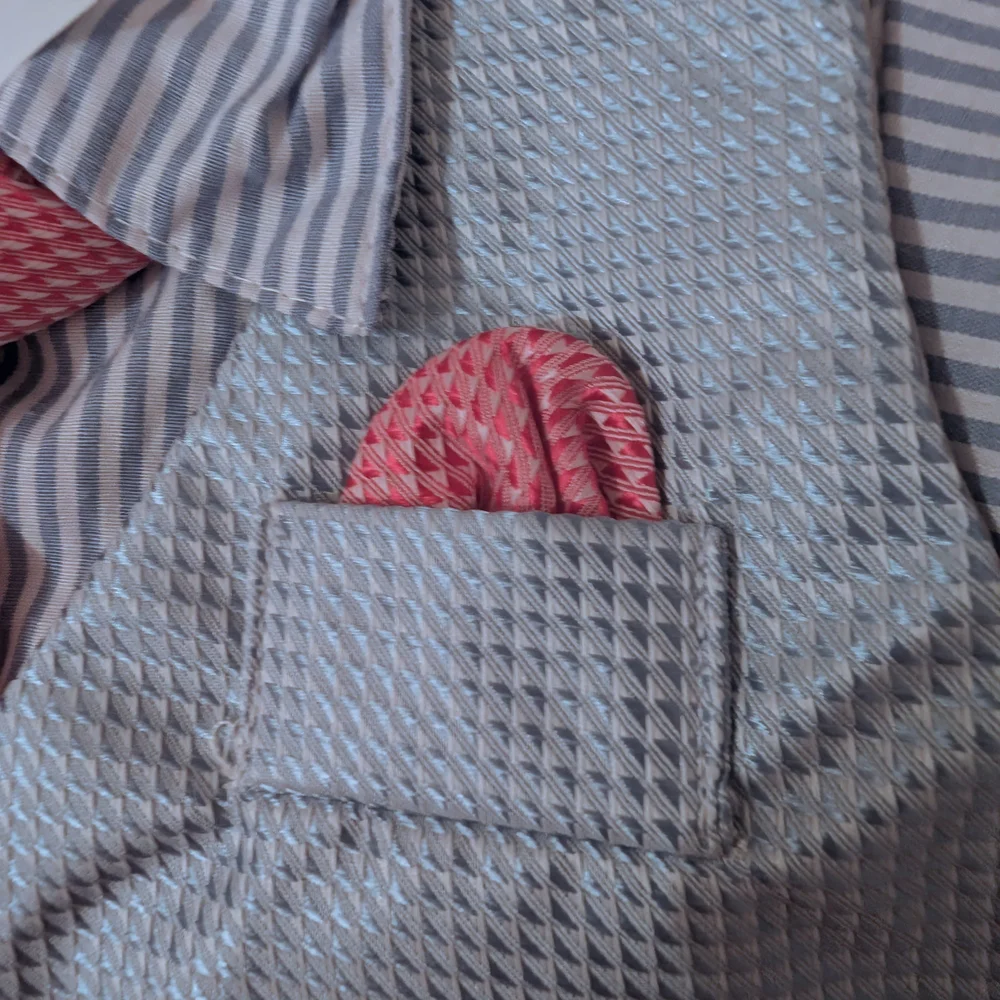 Andrew Fezza Blue and Red Kids Dress Shirt with Tie MISSING PANTS